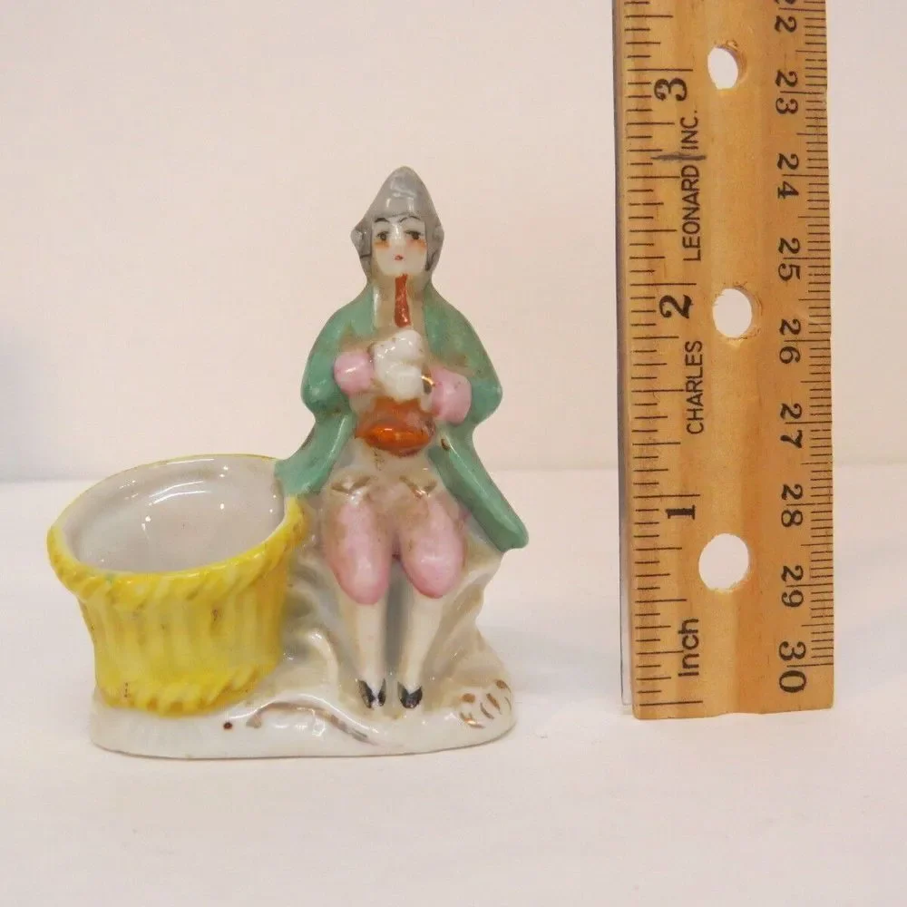 Occupied Japan Victorian Figurines Man Woman Planter Vintage